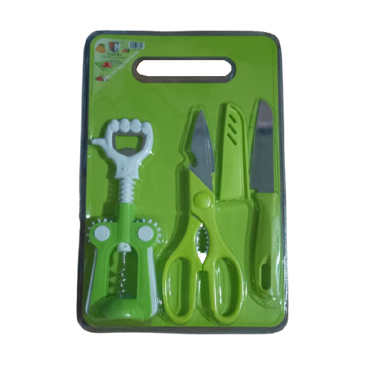 5508 Plastic Chopping Board With Knife Set And Scissor And Wine Stainless Steel And Plastic Kitchen Item Multipurpose Cutting Vegetables 5508 Plastic Chopping Board With Knife Set And Scissor And Wine Stainless Steel And Plastic Kitchen Item Multipurpose Cutting Vegetables